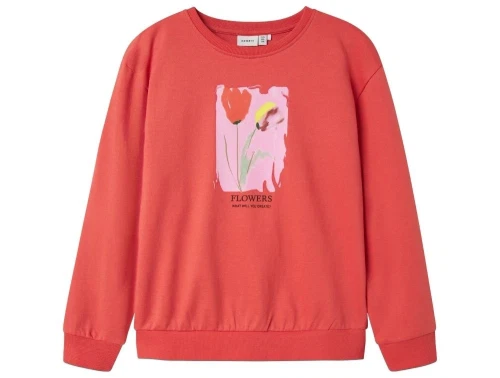 Name It sweatshirt spiced coral med blomster print